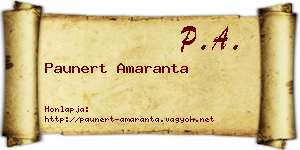 Paunert Amaranta névjegykártya